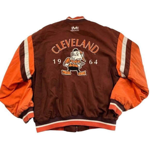 Vintage 90's Mirage Cleveland Browns Insulated Bomber Jacket Size Large - Picture 6 of 15